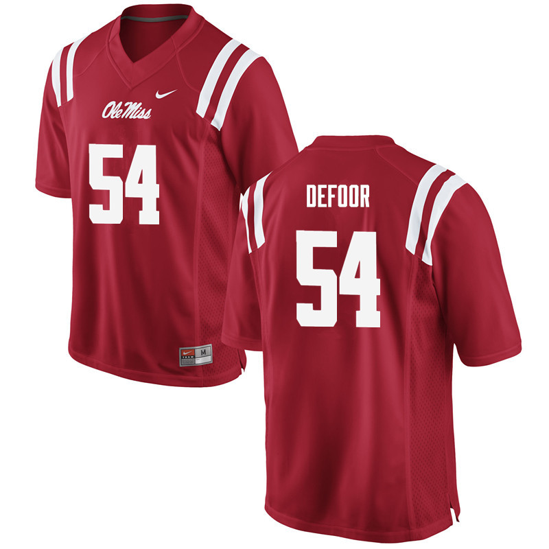 Jack DeFoor Ole Miss Rebels NCAA Men's Red #54 Stitched Limited College Football Jersey TJC8558TP